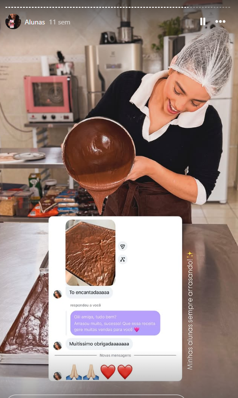 Jade respondendo aluna sobre resultado da receita
